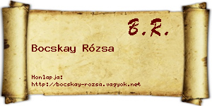 Bocskay Rózsa névjegykártya