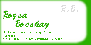 rozsa bocskay business card