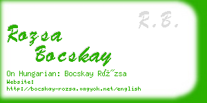 rozsa bocskay business card